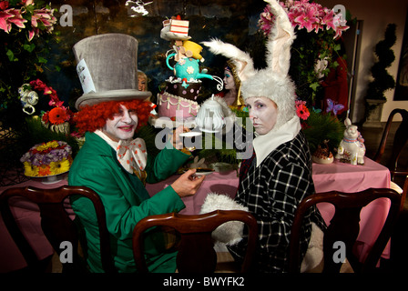 Un esecutore di strada vestito come il cappellaio matto di Alice nel paese  delle meraviglie durante il Festival Cervantino - Guanajuato, Messico Foto  stock - Alamy