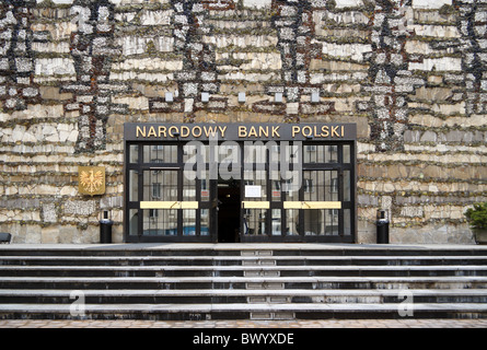 Ingresso alla Banca nazionale di Polonia - Varsavia, Polonia Foto Stock