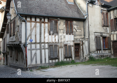 Graticcio edificio medievale ,Troyes, Francia Foto Stock