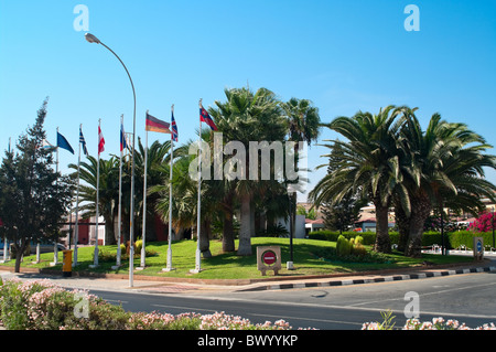 Una delle strade del centro della città Agia-Napa, Cipro, l'Europa. Foto Stock