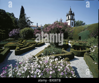 Fiori giardino giardino siepi Palacio de Palazzo Mateus park Portogallo Tras os Montes Vila Real Foto Stock