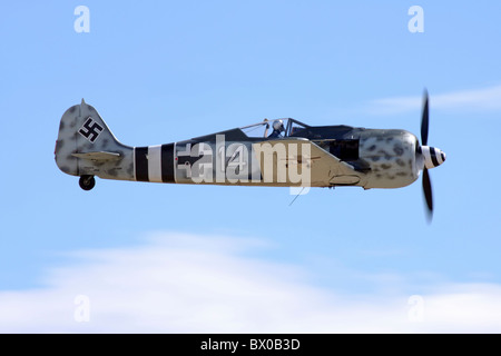 Focke-Wulf FW-190 in volo durante il 2010 Reno Campionato Nazionale gare d'aria. Foto Stock