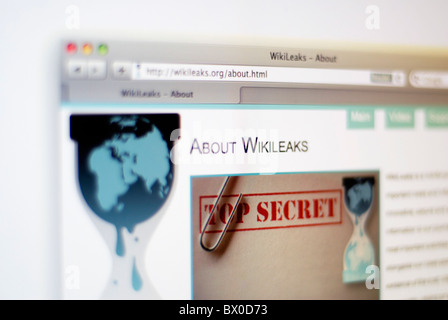 WikiLeaks sito web, creative focus Foto Stock