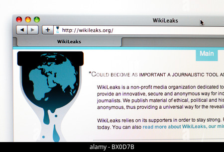 WikiLeaks sito web, creative focus Foto Stock