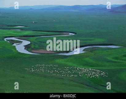 Mergel Fiume, Centro Barag Banner, Hulunbuir, Mongolia Interna Regione Autonoma, Cina Foto Stock