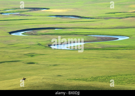 Mergel Fiume, Centro Barag Banner, Hulunbuir, Mongolia Interna Regione Autonoma, Cina Foto Stock