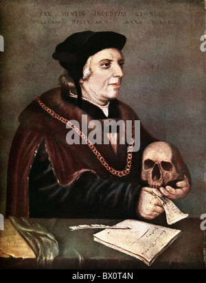 Ritratto di Sir William Butts, MD, medico di Re Enrico VIII, circa 1543, dopo Holbein Foto Stock