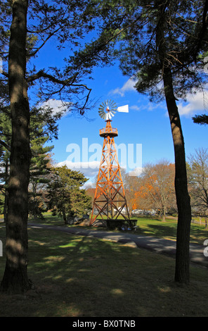 Il mulino a vento a Sagamore Hill - home di Theodore Roosevelt, ventiseiesimo Presidente degli Stati Uniti, Oyster Bay, Long Island, NY Foto Stock