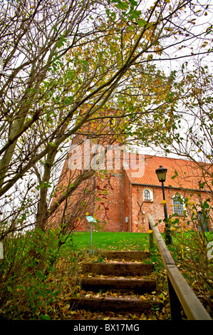Kirche in Westerhever, Eiderstedt; Chiesa di Westerhever, Germania settentrionale Foto Stock