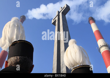 'Miner's day" in Polonia. I minatori omaggio al 9 vittime del massacro nel dicembre 16, 1981miniera di carbone "Wujek'. Katowice. Foto Stock