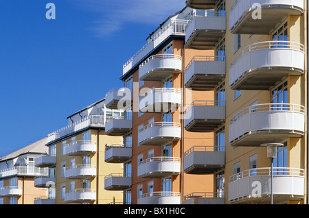 Europa Svezia Stoccolma Nacka Strand Nuove case costruite edificio di architettura edifici Città Città Città p Foto Stock