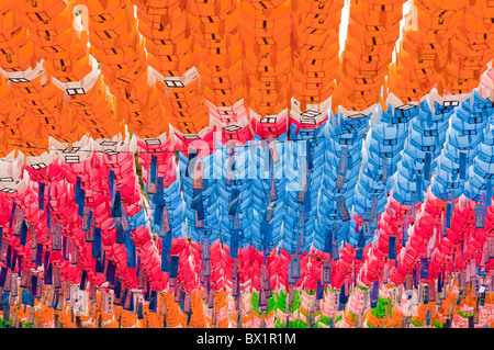 Lanterne colorate a Jogyesa tempio buddista, Seoul, Corea del Sud Foto Stock