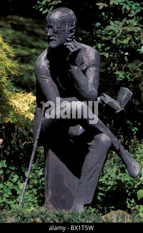 Autore cimitero Fluntern città grave James Joyce letteratura Zurigo scultura in plastica in Svizzera Europa Foto Stock