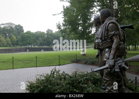 I tre soldati statua presso il Memoriale dei Veterani del Vietnam a Washington, DC. Foto Stock
