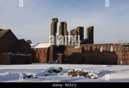 Arbroath Abbey angus Scozia in inverno dicembre 2010 Foto Stock