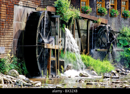 Vecchio mulino scandole storico fiume foro strega mill Gutenbach Foresta Nera Germania Europa Baden-Wuerttemberg Foto Stock