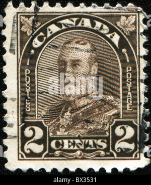 CANADA - circa 1930:un timbro stampato in Canada mostra Re Giorgio V, circa 1930 Foto Stock