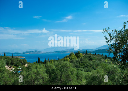 Vista in Kerasia, Corfù, Grecia Foto Stock