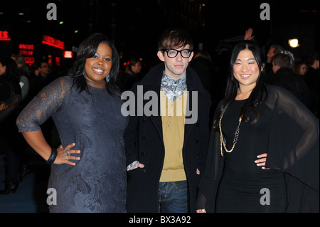 AMBER RILEY KEVIN MCHALE & JENNA USHKOWITZ Tron Legacy premiere del film Leicester Square Londra Inghilterra 05 Dicembre 2010 Foto Stock