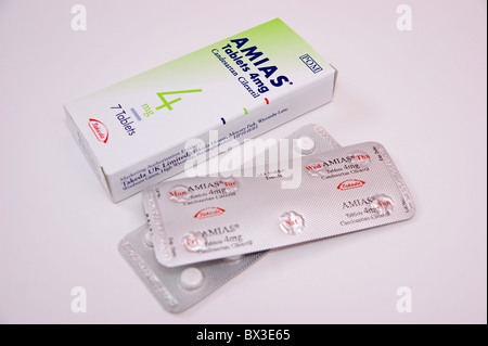 Amias (candesartan cilexetil) compresse per abbassamento della pressione sanguigna alta e condizioni del cuore Foto Stock