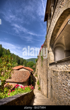 Verrucola castla in Borga, Toscana, Italia Foto Stock