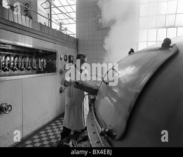 Birra Budvar birreria, BOSH, birra, produzione di luppolo, orzo Foto Stock