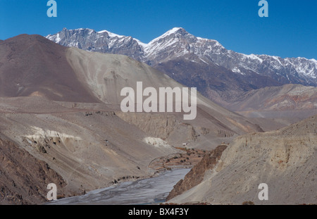 Mustang Superiore deserto il cloruro di potassio Gandaki valley a secco del deserto di abitanti residenti di etnia nepalese minoranza etnica Foto Stock