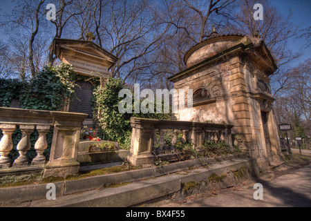 Cimitero storico Olsany a Praga, Repubblica Ceca Foto Stock