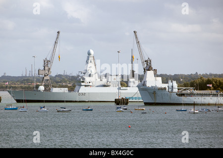 HMS audace ormeggiato a Southampton. Marchwood porto militare. Foto Stock