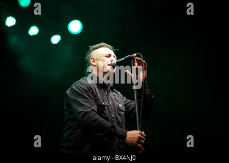 Almafuerte banda metallica da Argentina, giocando in un internazionale evento bike Foto Stock