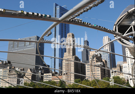 Una rappresentazione cubista sullo skyline di Chicago Foto Stock