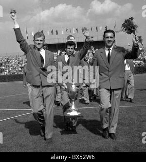 Ladislav Novak, Svatopluk Pluskal, Josef Masopust, calcio, Foto Stock