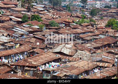 Kibera slum, Nairobi, Kenia Foto Stock
