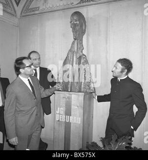 Marcel Marceau, Ladislav Fialka, Jean Gaspard Debureau, busto, statua, attore, MIME Foto Stock