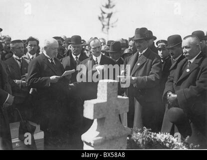 La Cecoslovacchia il 4 maggio 1924. Quinto anniversario della tragica morte di Milan Rastislav Stefanik. Foto Stock