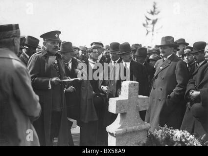 La Cecoslovacchia il 4 maggio 1924. Quinto anniversario della tragica morte di Milan Rastislav Stefanik. Foto Stock