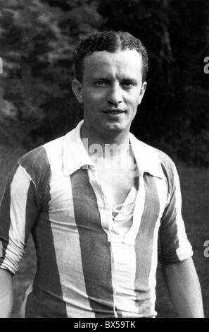 Cecoslovacco di giocatore di calcio designato per la Coppa del Mondo in Italia, 1934, Josef CTYROKY. Foto Stock