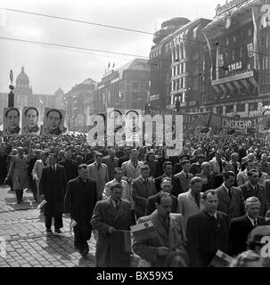 Giorno di maggio sfilano in 1949, Mao Foto Stock