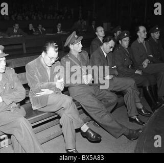 Praga Cecoslovacchia - 1950. Prova spettacolo costruito dal governo comunista che ha accusato i cittadini innocenti Jaromir Nechansky Foto Stock