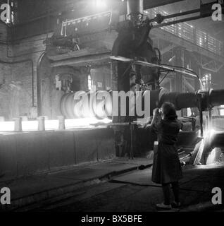 La Cecoslovacchia Kladno 1947. Kladno fabbrica del ferro che fu confiscata dai proprietari originali nei cosiddetti decreti Benes era Foto Stock