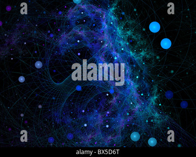 Abstract resi digitalmente fractal Galaxy. Sfondo o sfondo. Foto Stock