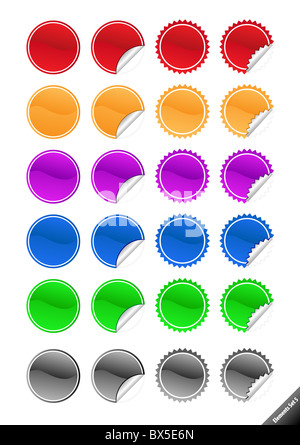 Raccolta di lucida elementi web. Perfetto per aggiunta di promozione testo, icone. Aqua stile. Foto Stock