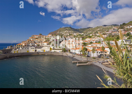 La piccola costa sud porto di Camara de Lobos, Madeira, Portogallo, Atlantico, Europa Foto Stock