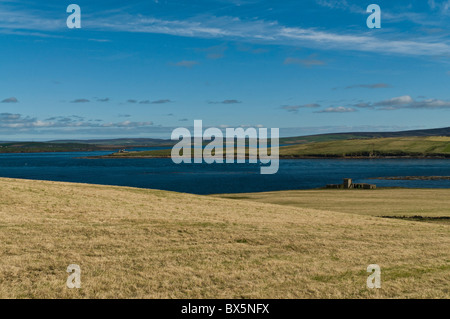 Batteria dh Hoy Sound HOY ORKNEY per pistola di osservazione della guerra mondiale Hoy campi Graemsay isola scapa flusso Foto Stock