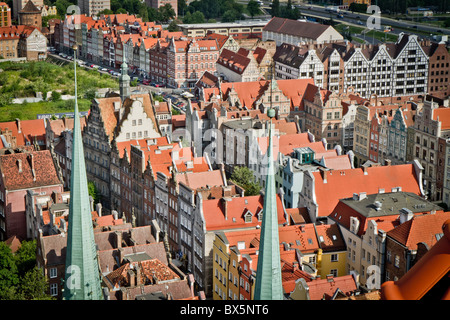 Panorama del centro storico di Danzica, Polonia Foto Stock