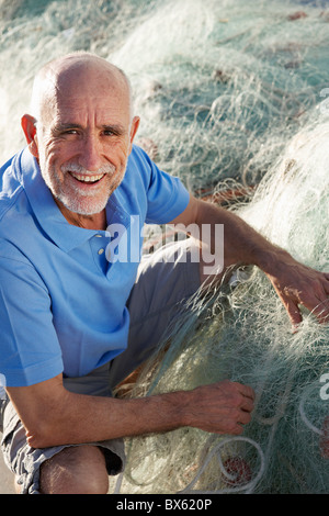 Fisherman con reti Foto Stock