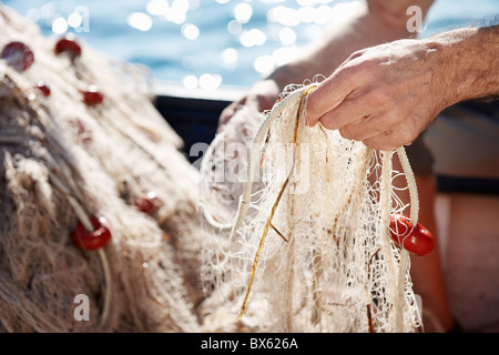 Fisherman reti di contenimento Foto Stock