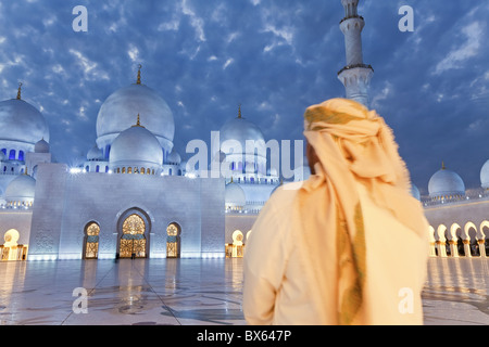 Sheikh Zayed Bin Sultan Al Nahyan moschea, Abu Dhabi, Emirati Arabi Uniti, Medio Oriente Foto Stock