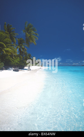 Isola deserta, Baa atoll, Maldive, Oceano Indiano, Asia Foto Stock
