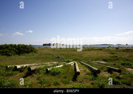 Poli, Fyns Hoved (Funen la testa), Funen, Danimarca, Europa, Danese, europeo, all'aperto, fuori, paesaggio, seescape, Scenic, vista Foto Stock